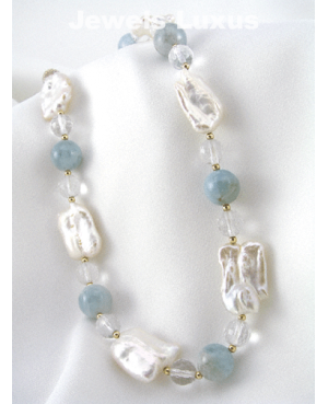 Aquamarine Pearl Necklace